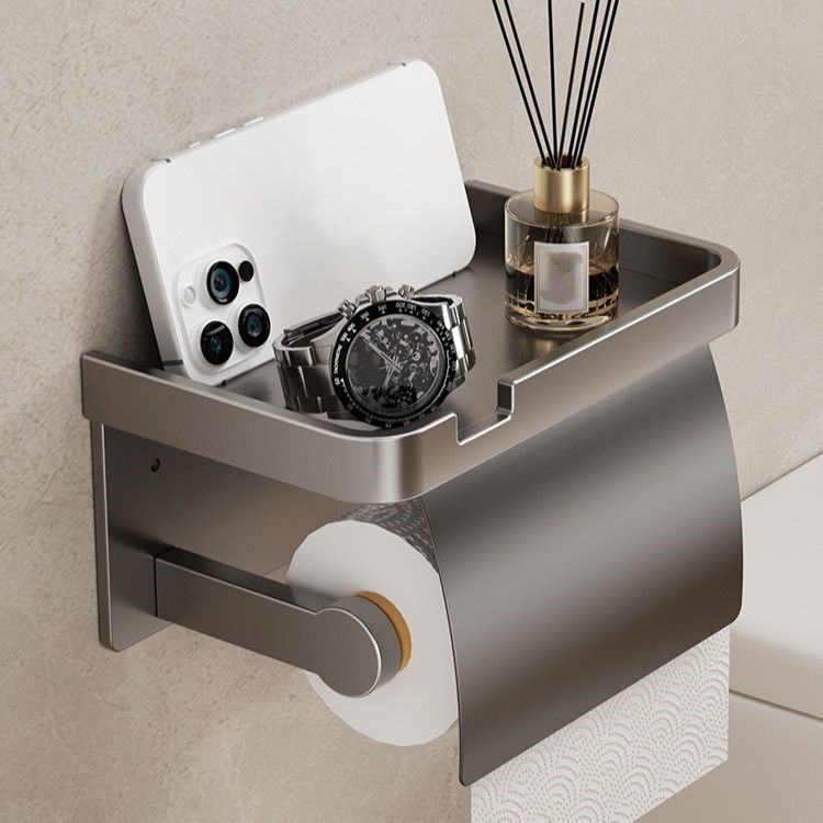 トイレットペーパーホルダー 壁掛け式多機能トイレットペーパーホルダー棚付き