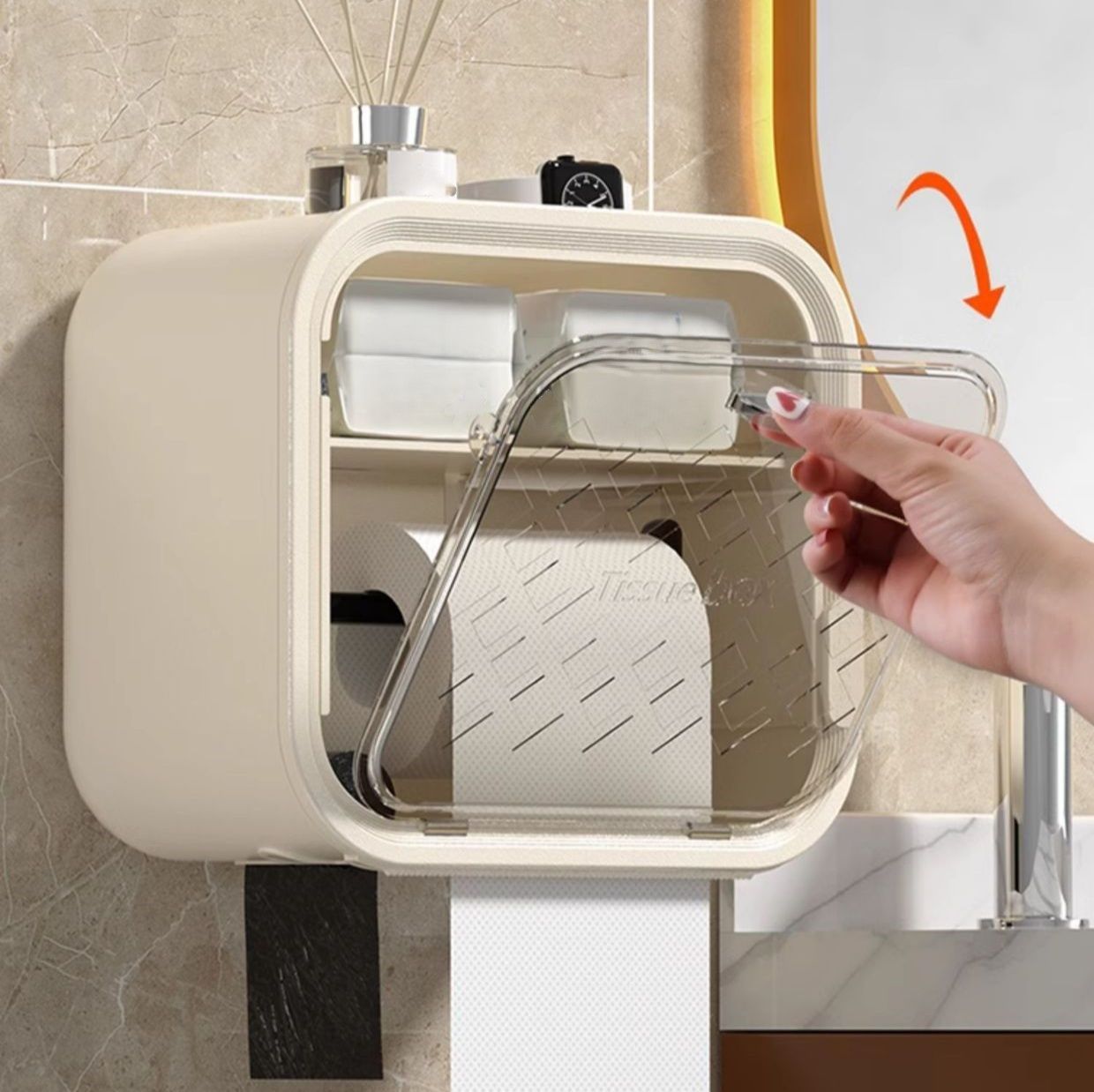 トイレットペーパーホルダー 多機能壁掛け式トイレットペーパーホルダーカバー