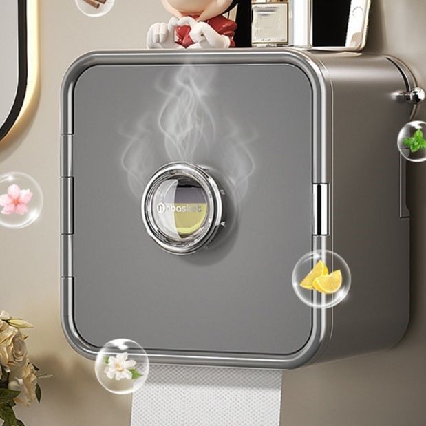 トイレットペーパーホルダー 芳香機能付き壁掛け収納型トイレットペーパーホルダーカバー