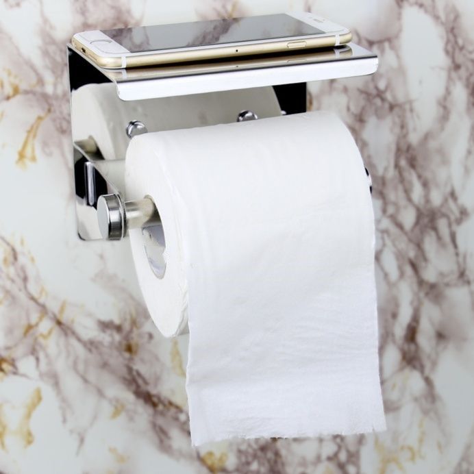 トイレットペーパーホルダー 壁掛け式トイレットペーパーホルダー棚付き