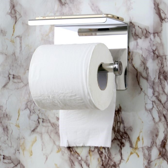 トイレットペーパーホルダー 壁掛け式トイレットペーパーホルダー棚付き