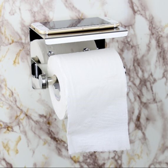 トイレットペーパーホルダー 壁掛け式トイレットペーパーホルダー棚付き