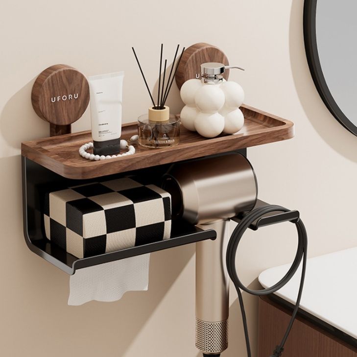 トイレットペーパーホルダー 壁掛け式二段収納　棚