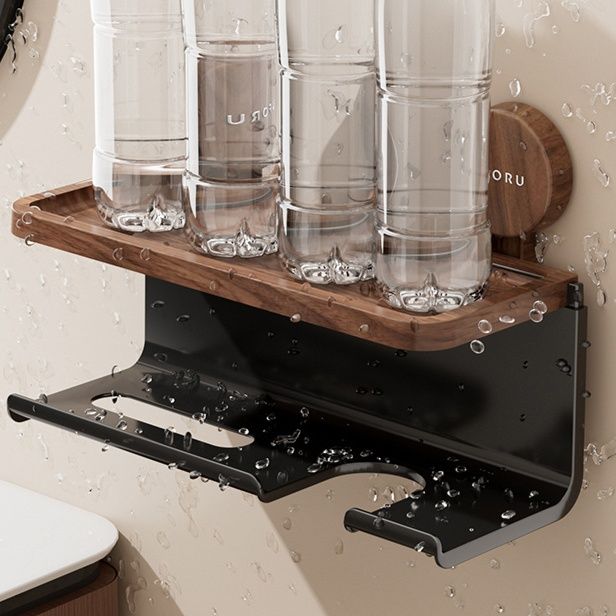 トイレットペーパーホルダー 壁掛け式二段収納　棚