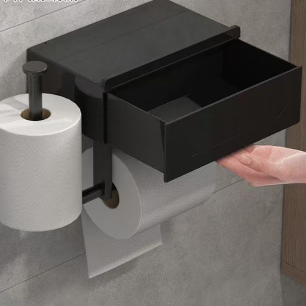 トイレットペーパーホルダー 引き出し付き壁掛け　棚