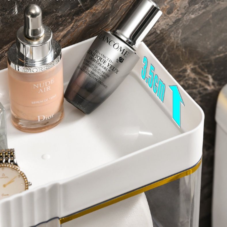 トイレットペーパーホルダー 透明収納棚付き壁掛け　カバー