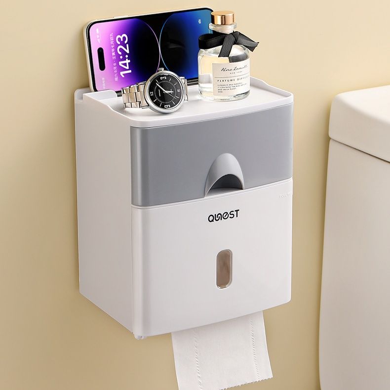 トイレットペーパーホルダー 多機能収納付き壁掛け式　カバー