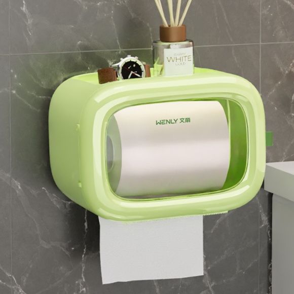 トイレットペーパーホルダー 壁掛け式テレビ型紙巾収納ボックス