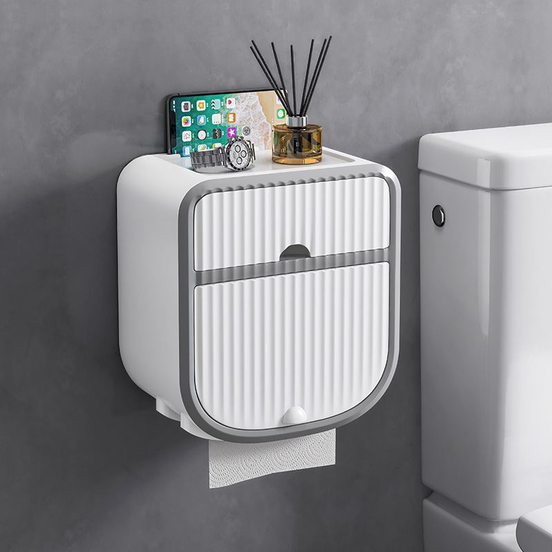 トイレットペーパーホルダー 多機能防水収納付きトイレットペーパーホルダーカバー