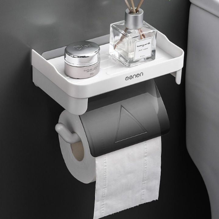 トイレットペーパーホルダー 壁掛け式紙巻器上置き収納　棚