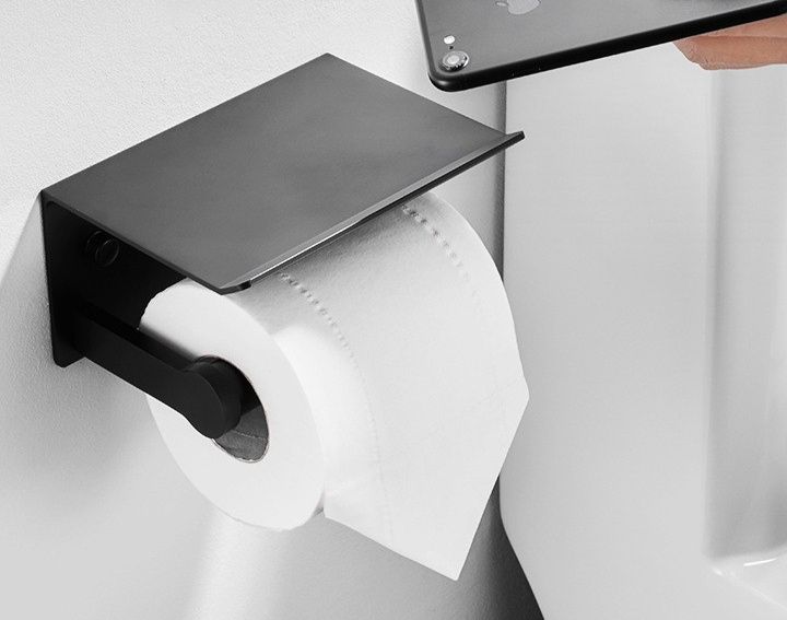 トイレットペーパーホルダー 壁掛け式棚付きトイレットペーパーホルダー