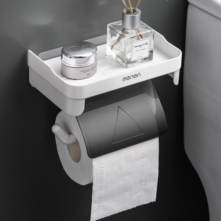 トイレットペーパーホルダー 棚付き壁掛けトイレットペーパーホルダーカバー