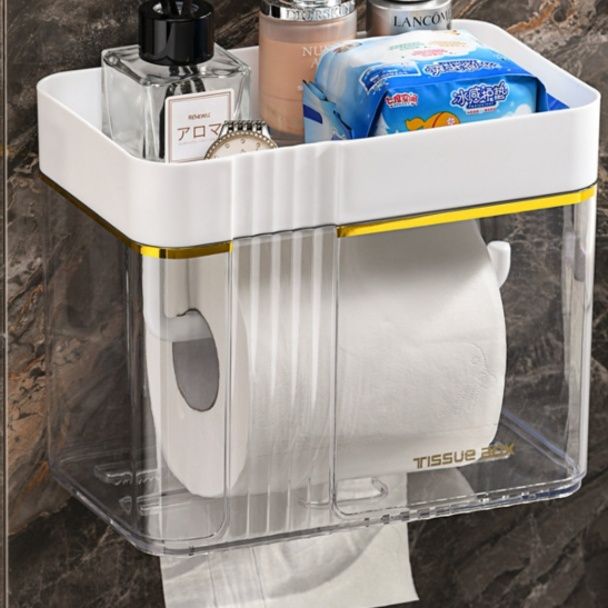トイレットペーパーホルダー 壁掛け式トイレットペーパーホルダーカバー収納付き