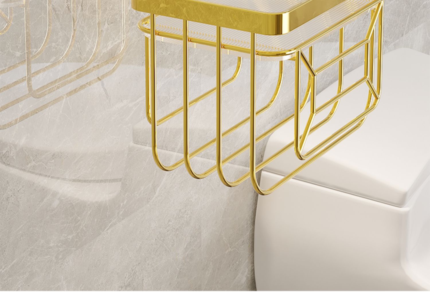 トイレットペーパーホルダー 多機能壁掛け式トイレットペーパーホルダー付き収納棚