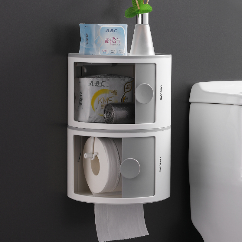 トイレットペーパーホルダー 多機能収納ボックス シンプルデザイン