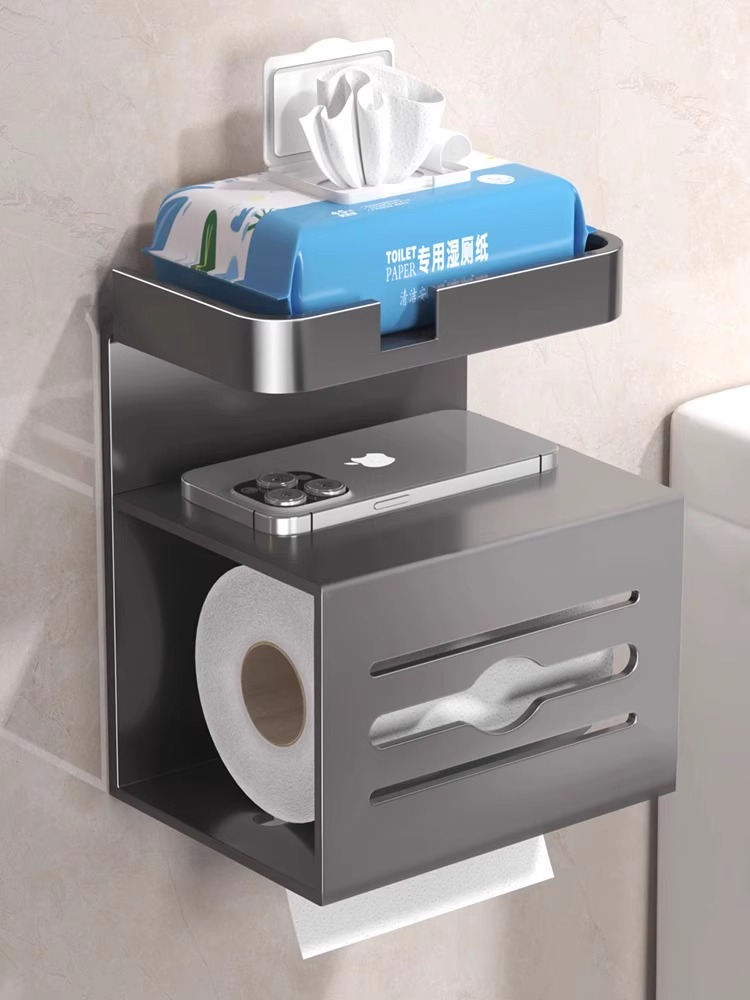 トイレットペーパーホルダー 多機能収納トイレットペーパーホルダー