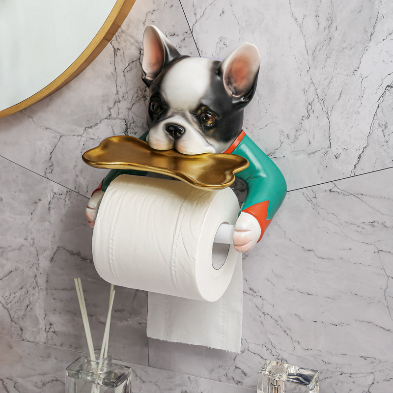 トイレットペーパーホルダー 愛犬の物置付きペーパーホルダー