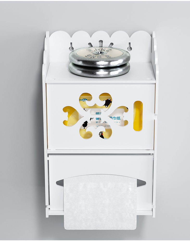 トイレットペーパーホルダー 壁掛け式多機能トイレットペーパー収納棚