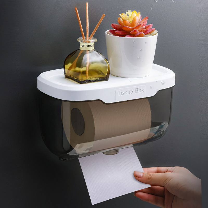 トイレットペーパーホルダー 多機能収納棚付きトイレットペーパーホルダーカバー