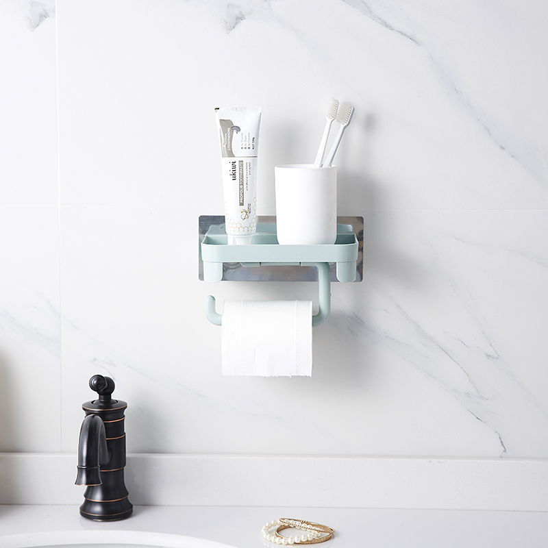 トイレットペーパーホルダー 壁掛け式多機能トイレットペーパーホルダー付き収納棚
