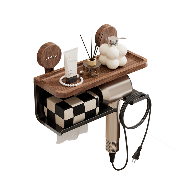 トイレットペーパーホルダー 壁掛け式二段収納　棚