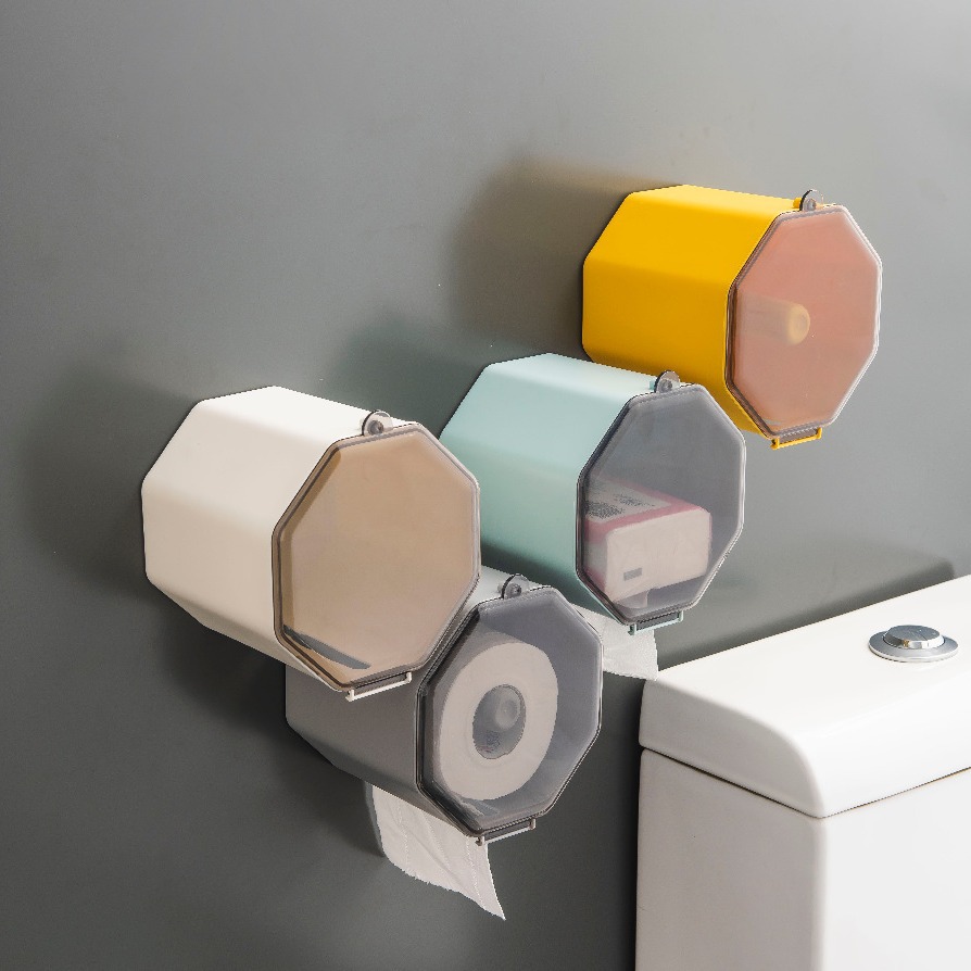 トイレットペーパーホルダー 六角形壁掛け防塵　カバー