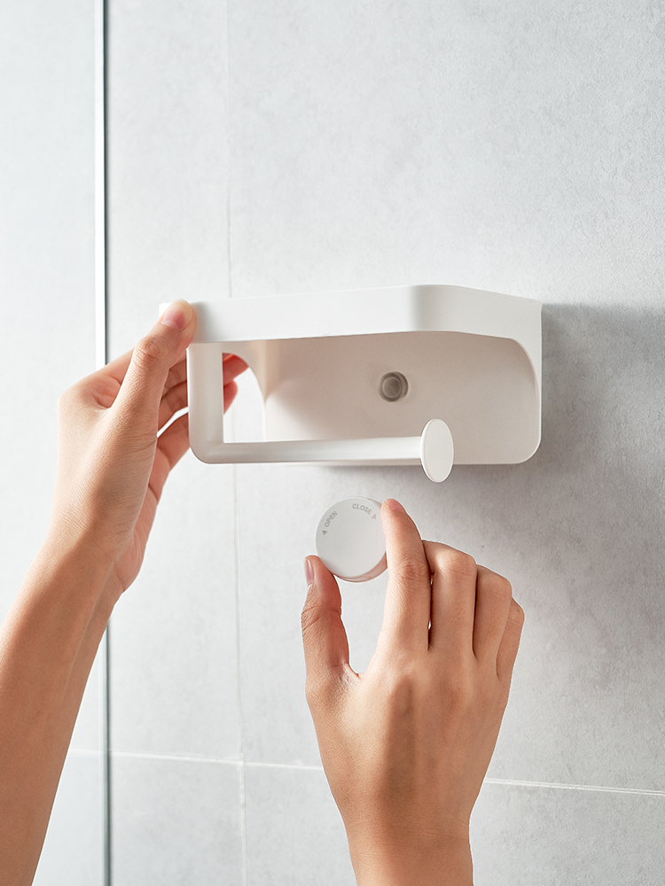 多機能収納棚付きトイレットペーパーホルダー