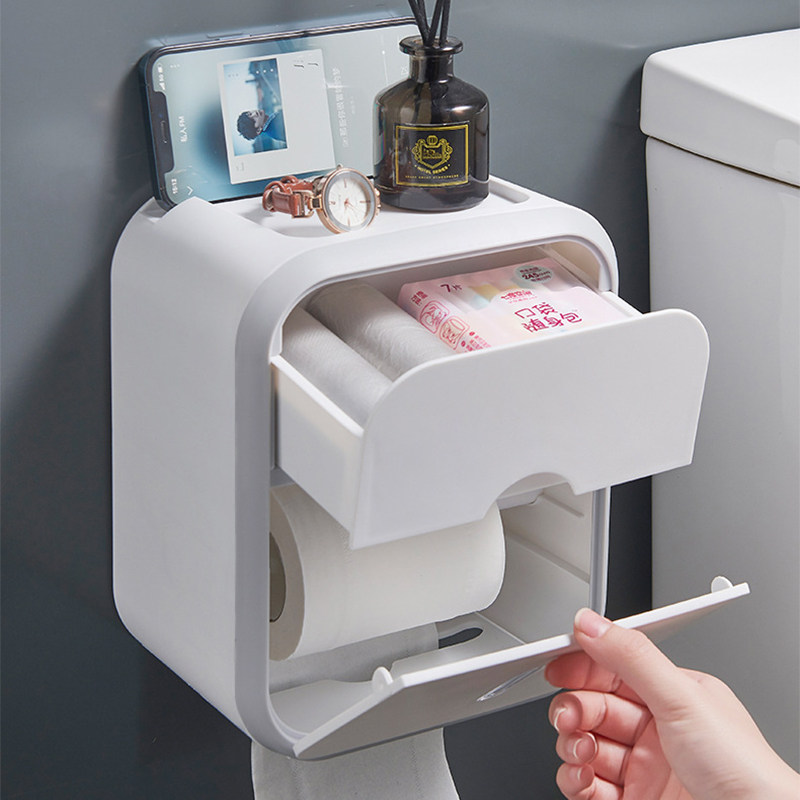 トイレットペーパーホルダー 多機能収納付きトイレットペーパーホルダー
