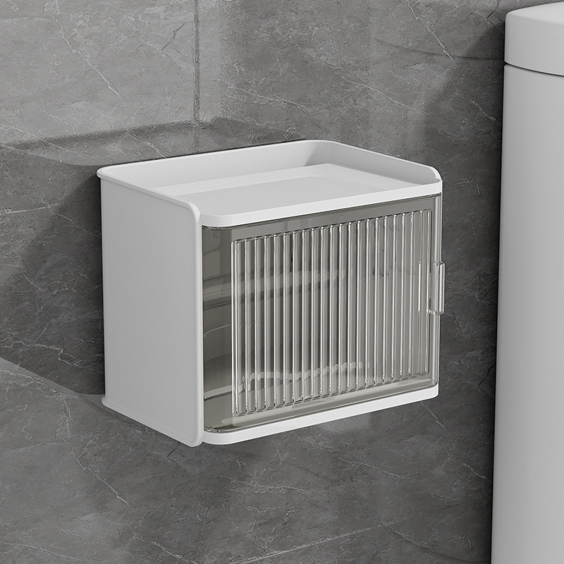 多機能収納棚付きトイレットペーパーホルダーカバー