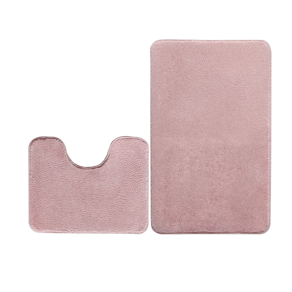 トイレマット ふわふわ無地シンプルトイレマット二点セット