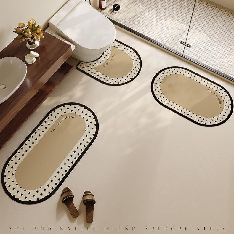 トイレマット モザイクタイル柄高級感トイレマット