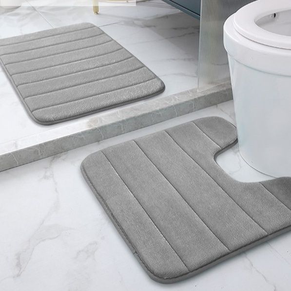 トイレマット マイクロファイバー素材トイレマット二点セット