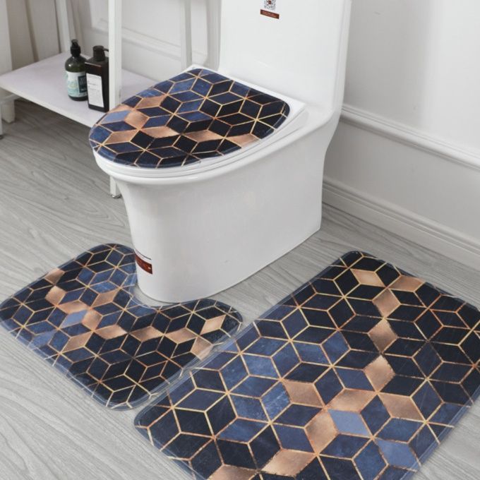 トイレマット 幾何学模様デザイン トイレマット三点セット
