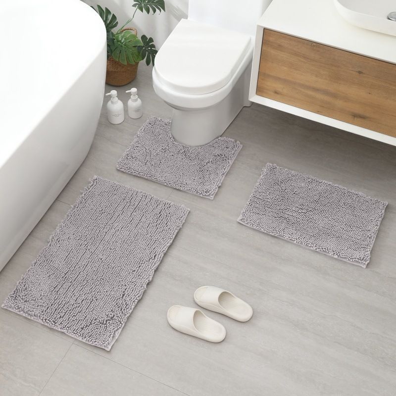 トイレマット ふわふわもこもこ吸水速乾トイレマット三点セット 全19色