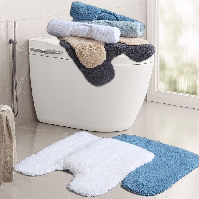 トイレマット 高級純綿強吸水便座型トイレマット