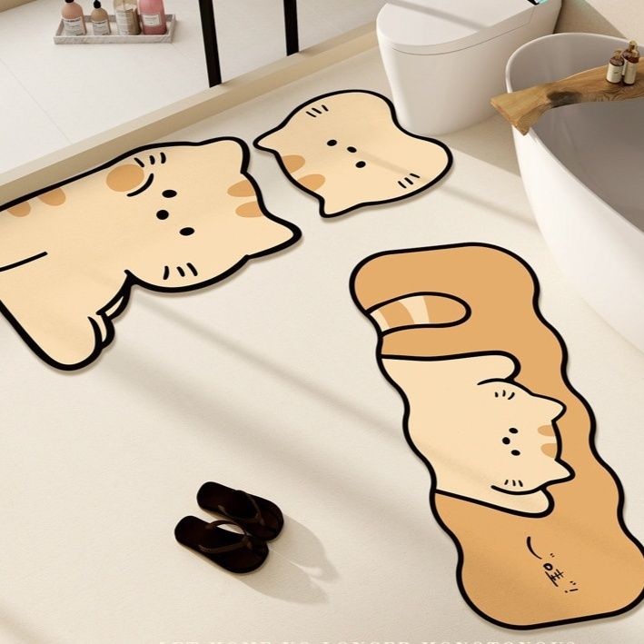トイレマット 可愛い動物柄 珪藻土トイレマット三枚組