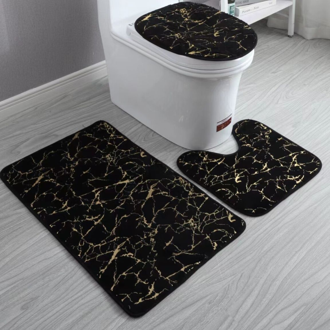 トイレマット 大理石調高級感トイレマット三点セット