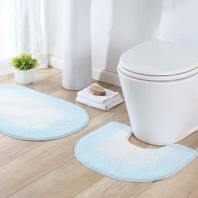 トイレマット 洗える北欧風二点セット便器足元用トイレマット