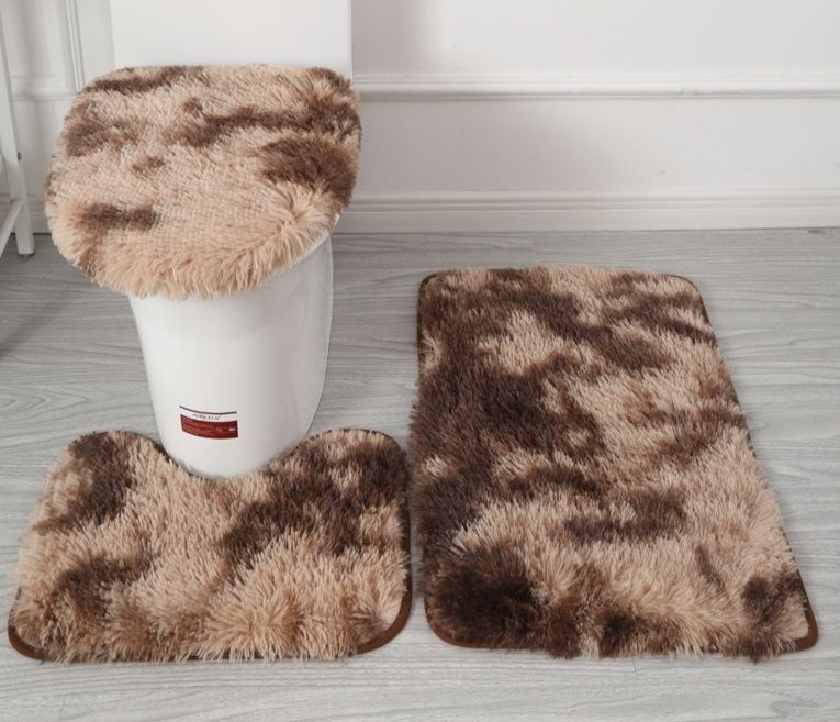 トイレマット ふわふわ長毛タイプ三点組トイレマットセット