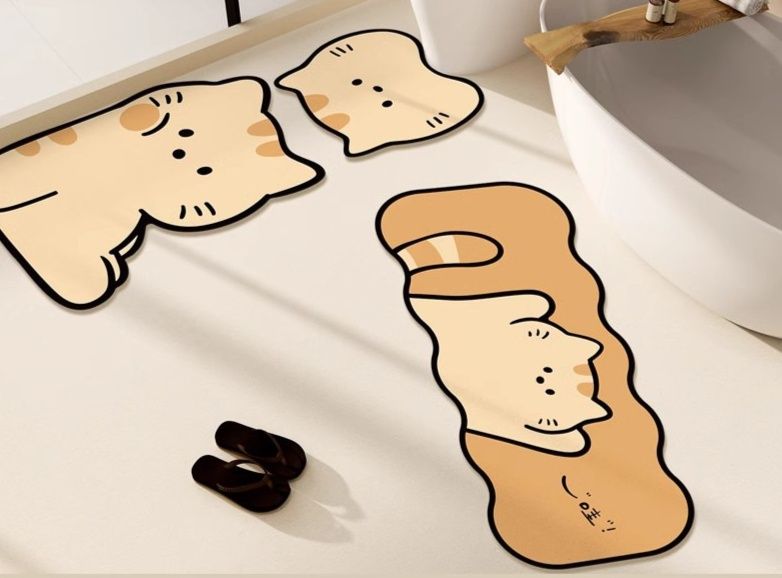 トイレマット 可愛い動物モチーフトイレマット三点セット