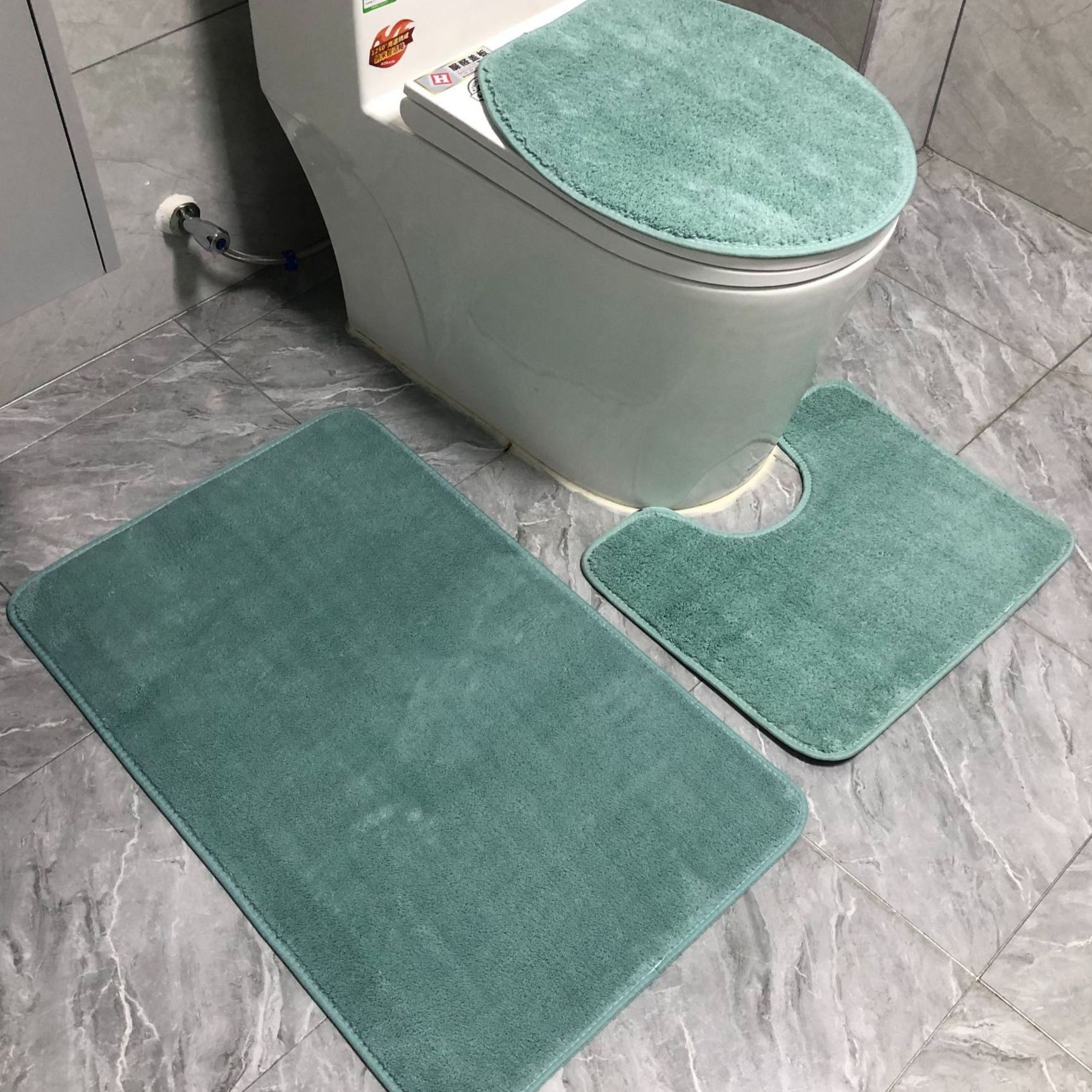 トイレマット ふわふわ無地トイレマット3点セット