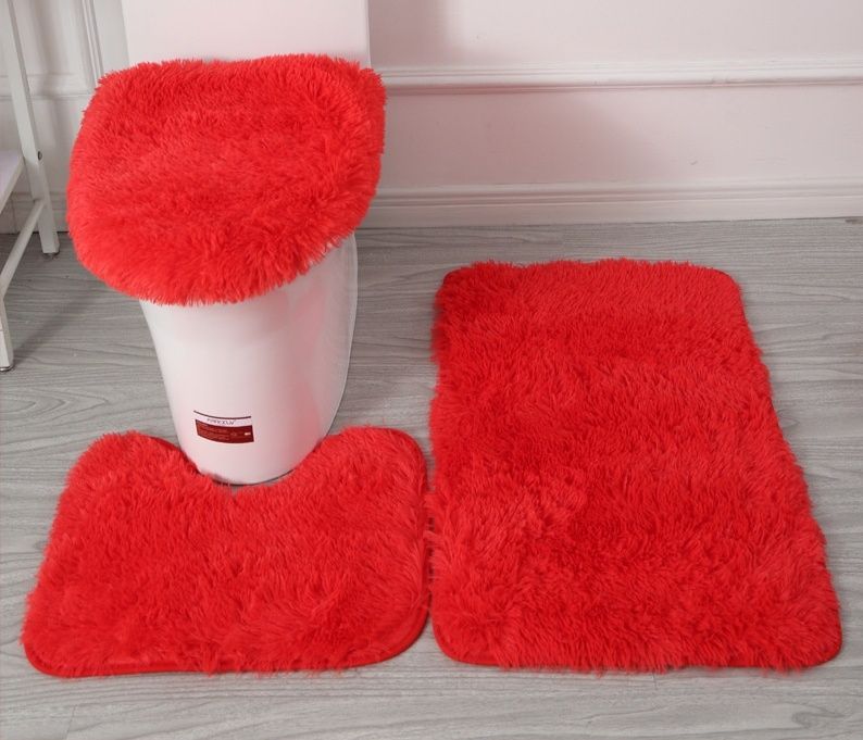 トイレマット ふわふわ長毛トイレマット3点セット