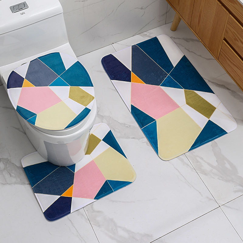 トイレマット 幾何学模様トイレマット三点セット