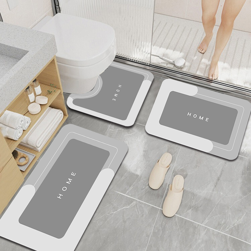 トイレマット シンプルデザイン吸水トイレマット3点セット