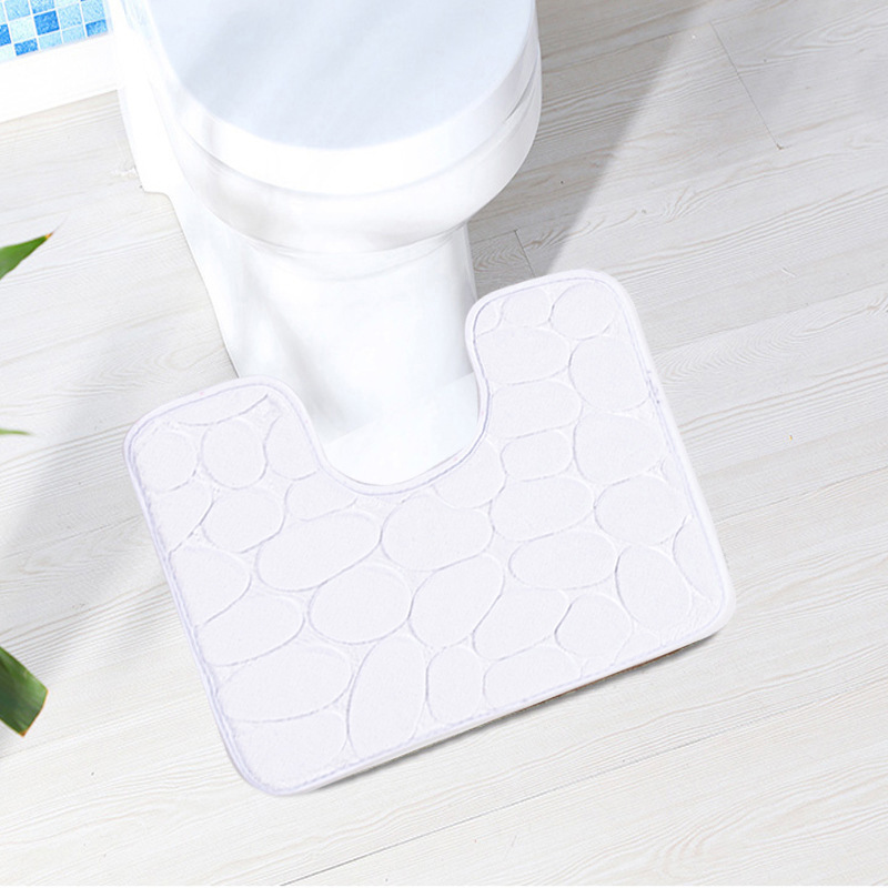 トイレマット 丸い石模様の立体感あるトイレマット
