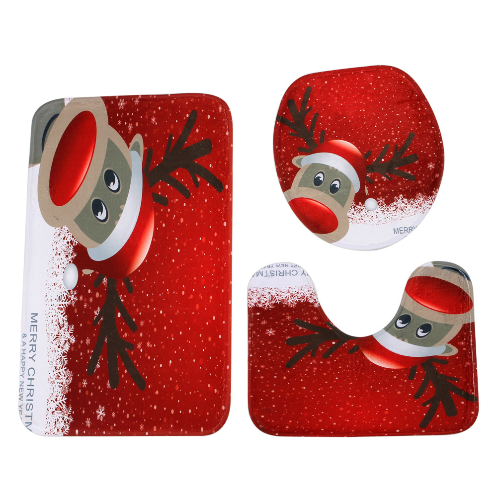 クリスマストナカイ柄トイレマット3点セット