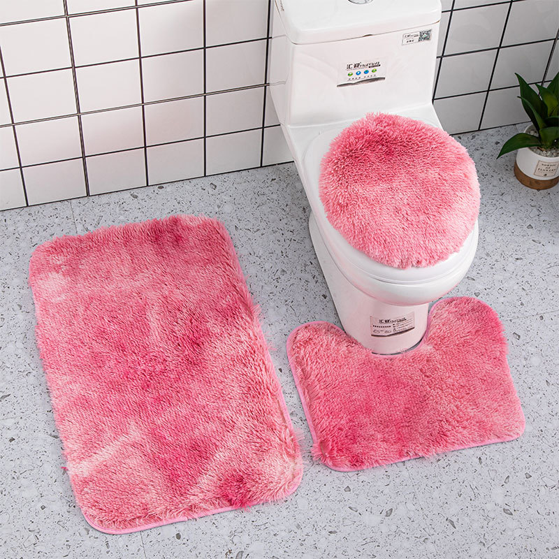 ふわふわ長毛素材のトイレマット3点セット