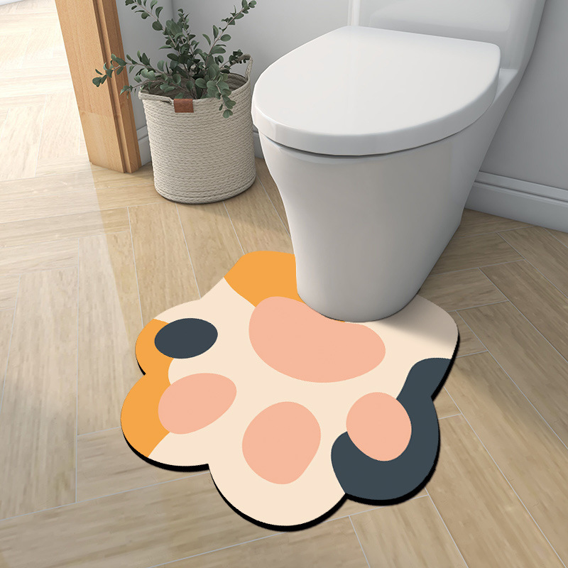 肉球デザイン拭けるトイレマット