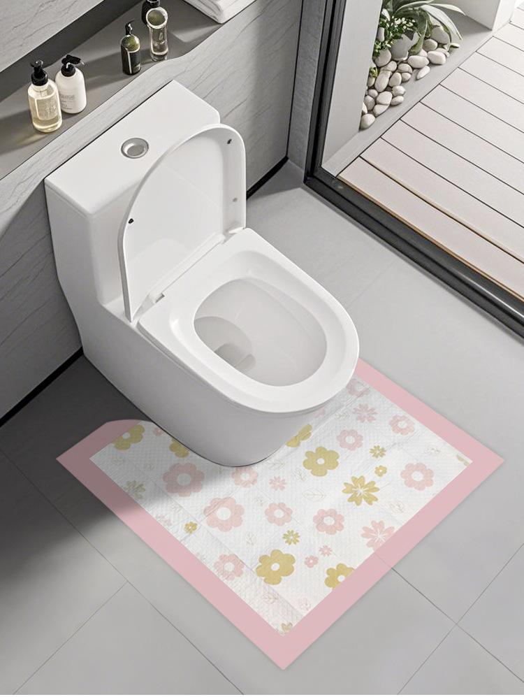 花柄トイレマット使い捨て吸水防水タイプ