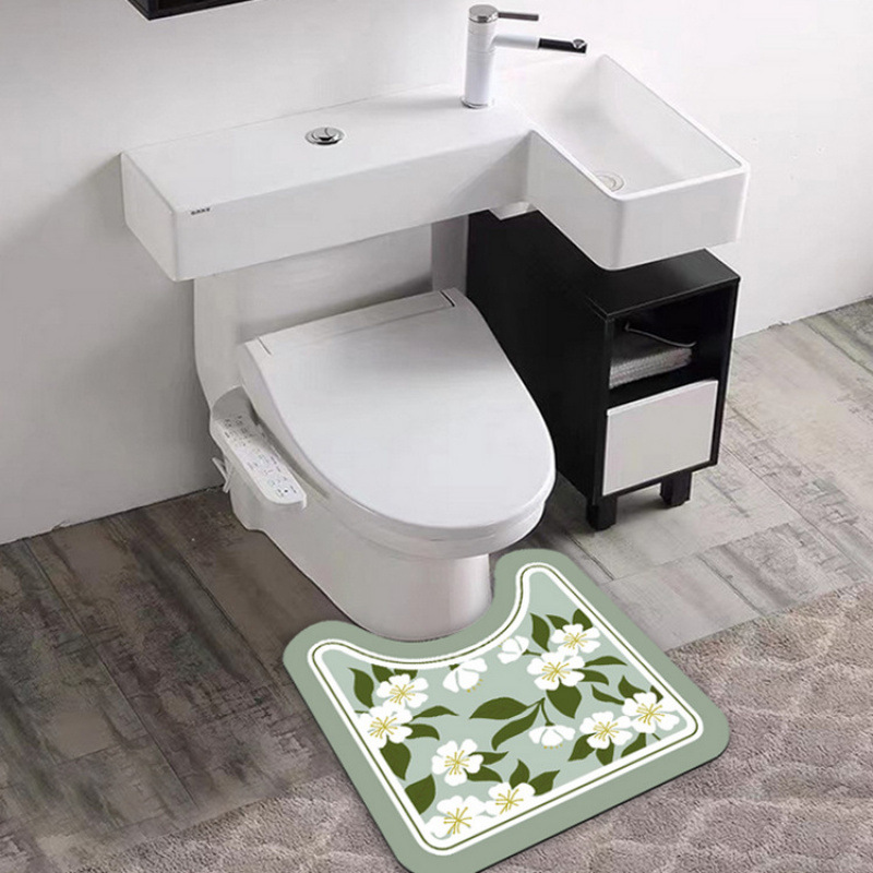 トイレマット やさしい花咲くナチュラル花柄トイレマット